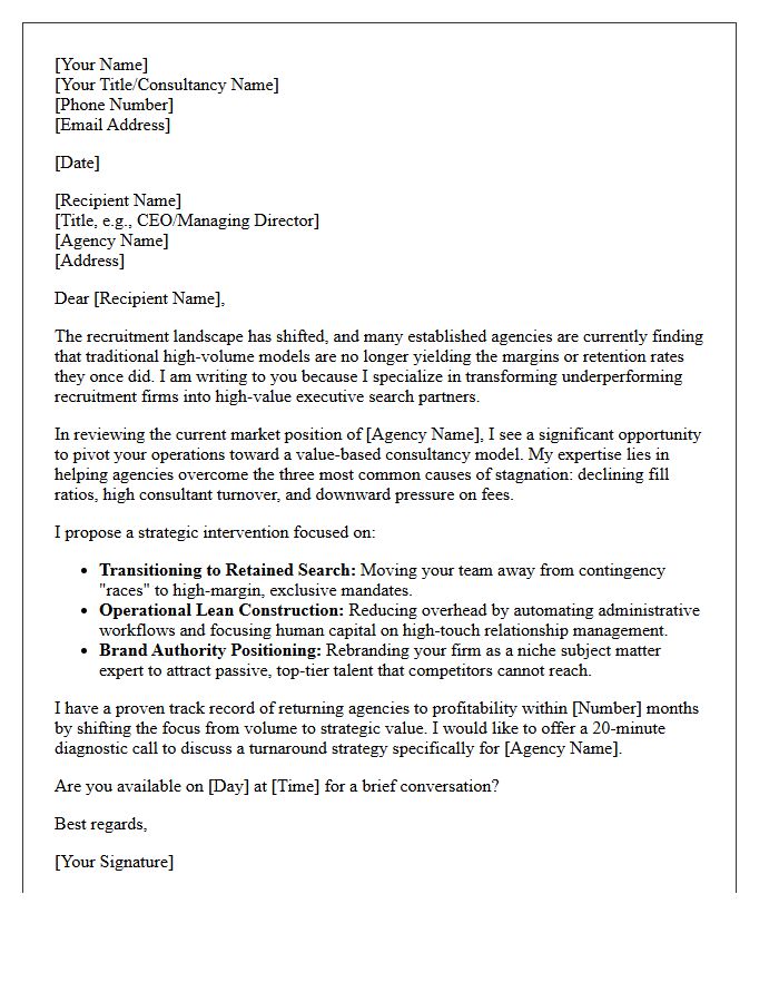 Executive Value Proposition Letter for Failing Recruitment Agencies