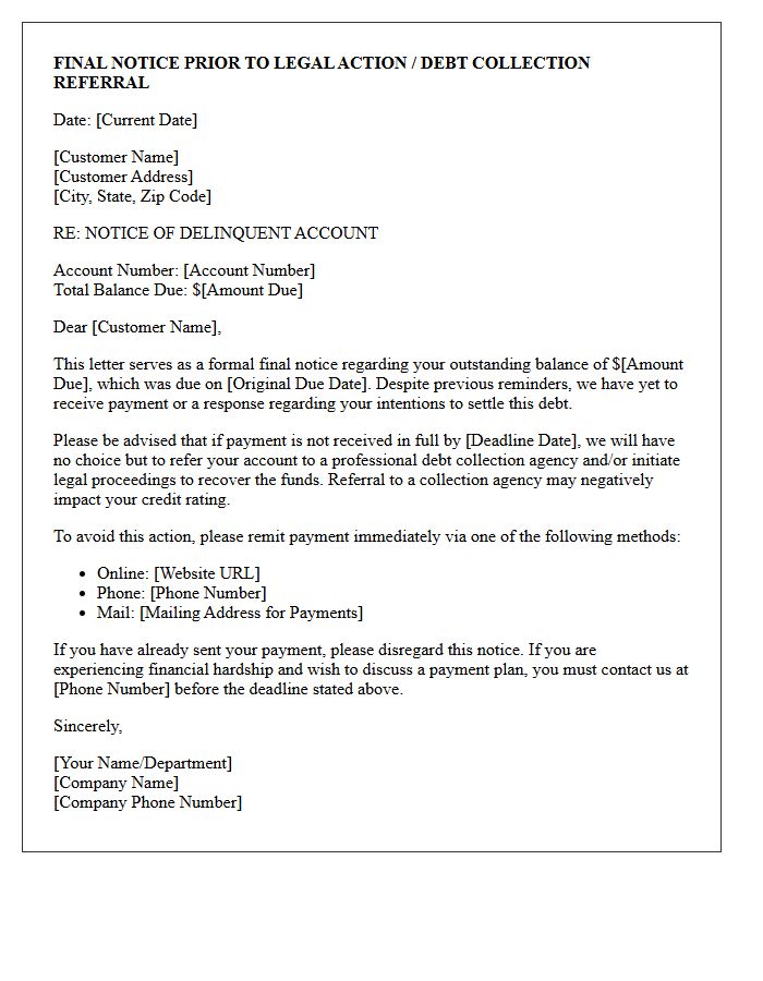 Final Notice Before Agency Referral Letter