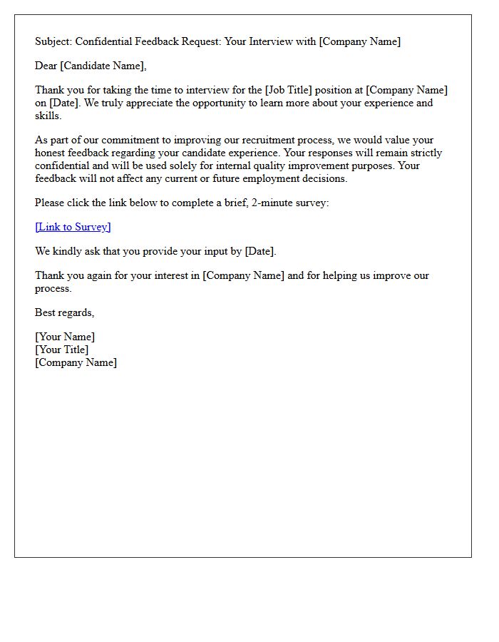 Confidential Post-Interview Feedback Collection Letter