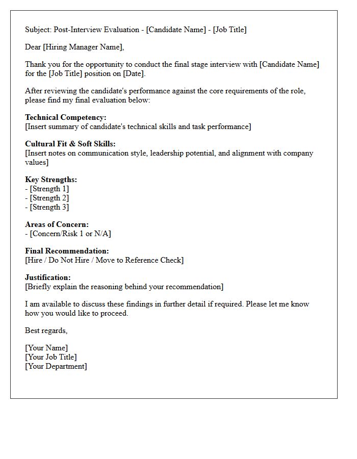Final Stage Client Interview Post-Evaluation Letter