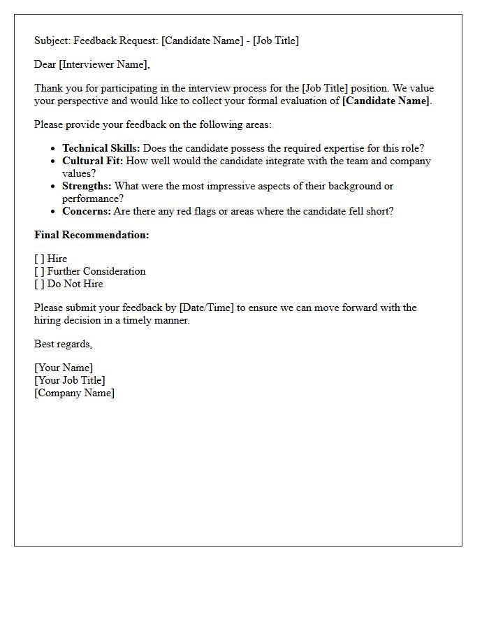 Candidate Evaluation Feedback Request Letter