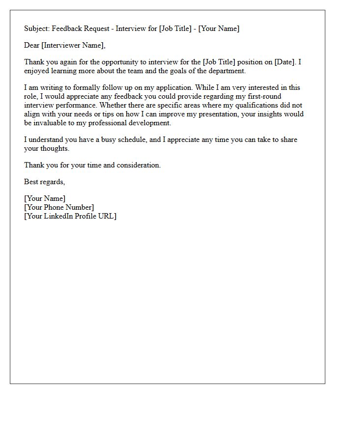 First Round Interview Feedback Request Letter