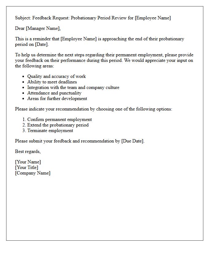 New Hire Probationary Period Feedback Request Letter