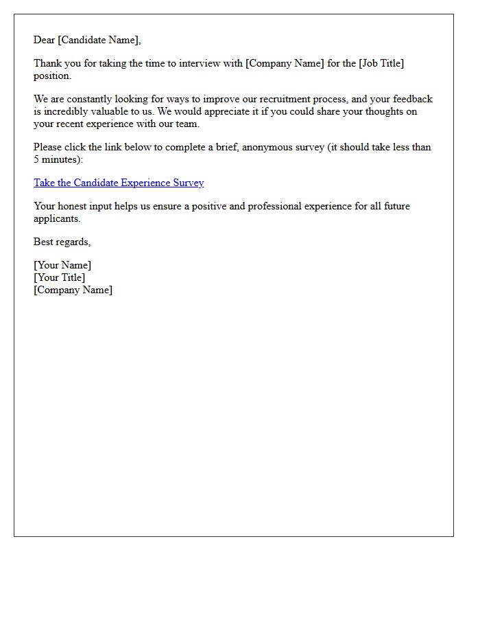 Candidate Experience Feedback Request Letter