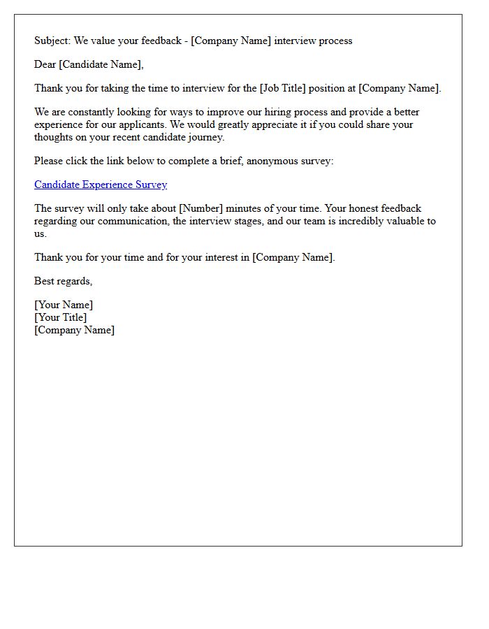 Candidate Journey Feedback Request Letter