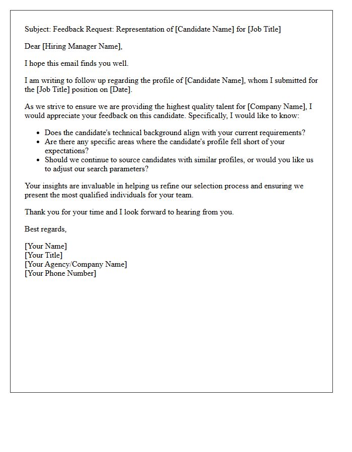 Candidate Representation Feedback Request Letter