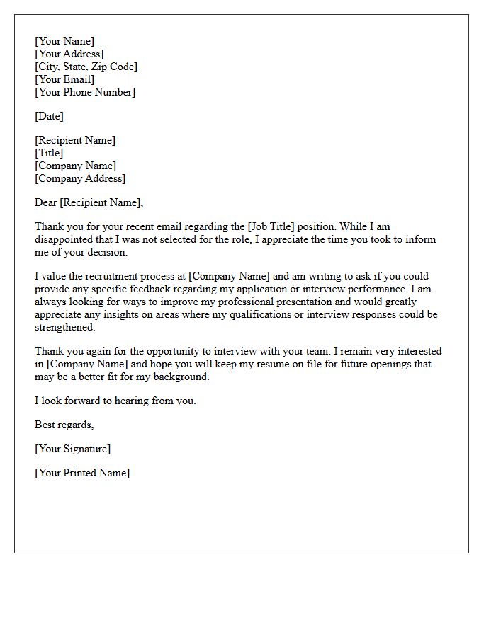 Post-Rejection Recruitment Service Feedback Letter