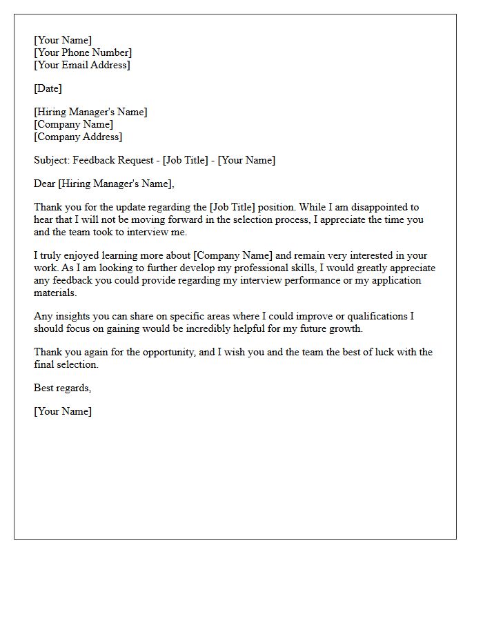 Post-Shortlist Rejection Feedback Request Letter