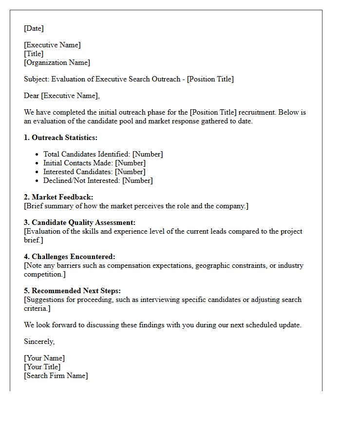 Executive Search Outreach Evaluation Letter