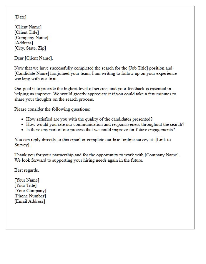 Post-Search Client Satisfaction Request Letter