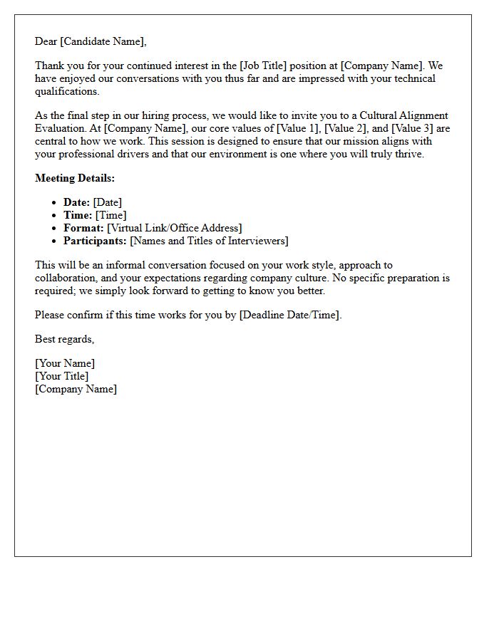 Final Stage Candidate Cultural Alignment Evaluation Letter