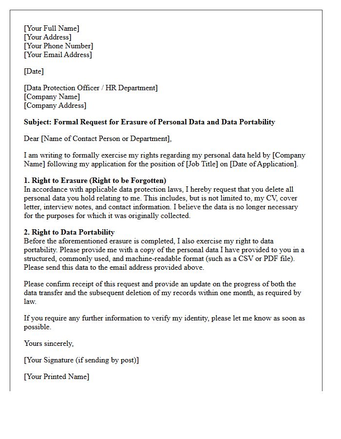 Candidate Right to Erasure and Data Portability Letter