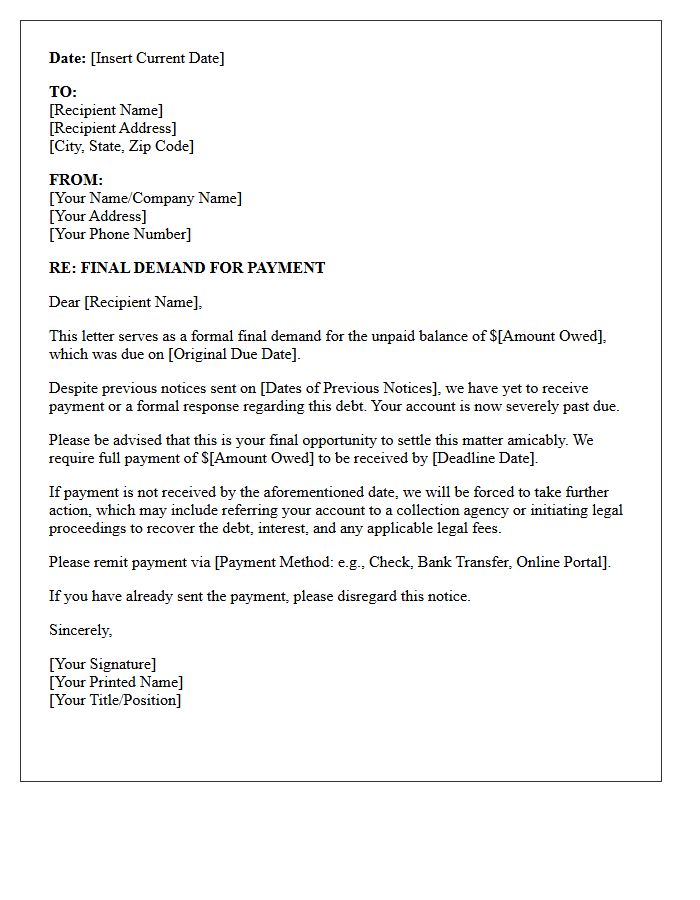 Date of the Final Demand Letter