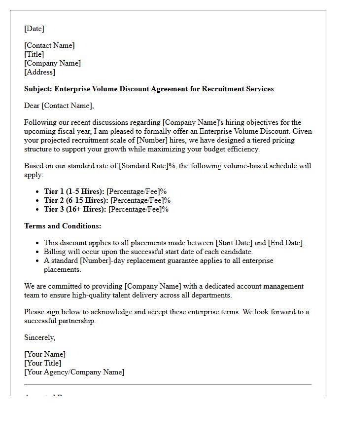 Enterprise Recruitment Volume Discount Letter