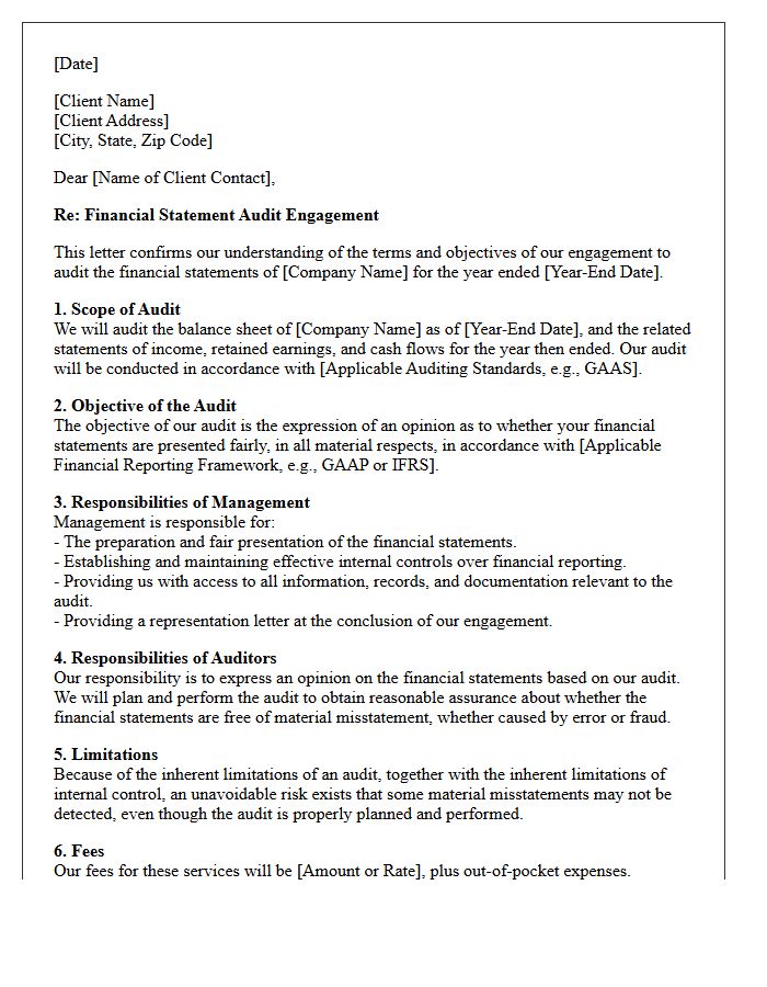 Financial Statement Audit Engagement Letter