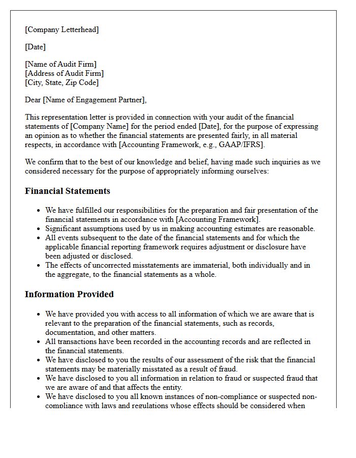 Management Representation Letter