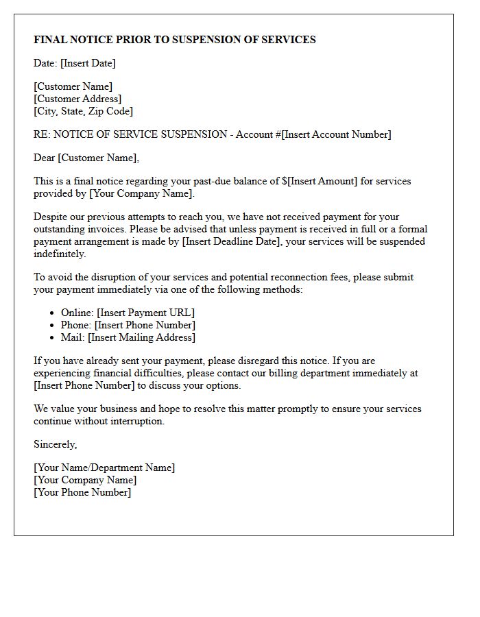 Final Collection Letter Preceding Suspension Of Services