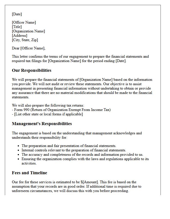 Nonprofit Preparation Engagement Representation Letter