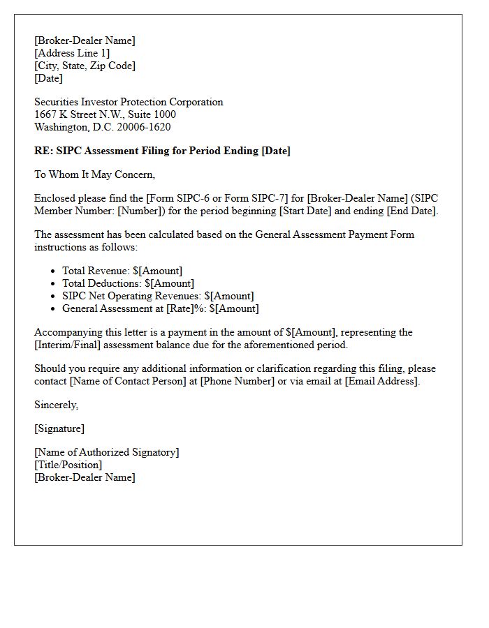 Securities Investor Protection Corporation Assessment Letter