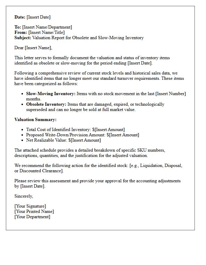 Obsolete And Slow-Moving Inventory Valuation Letter