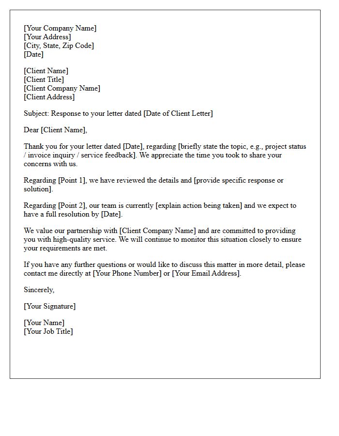 Client Management Response To The Letter
