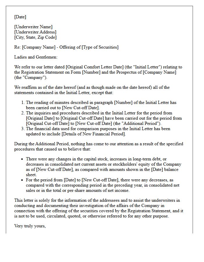Closing Bring-Down Comfort Letter