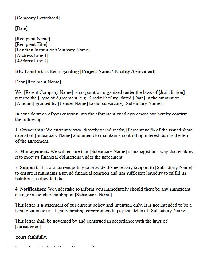 Final Executed Comfort Letter