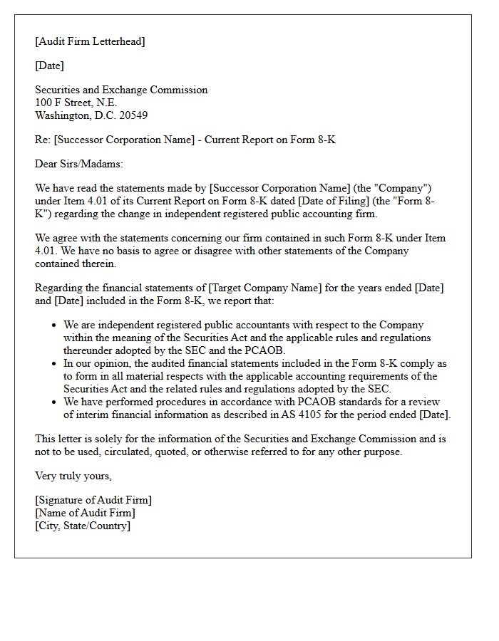 Super 8-K Current Report Filing Comfort Letter