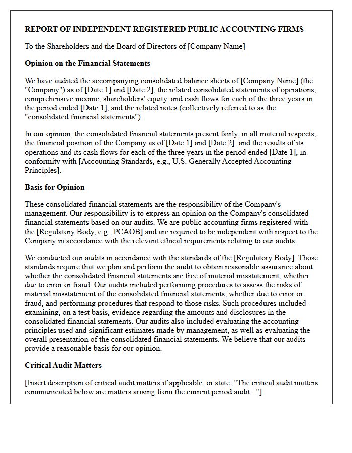 Joint Unqualified Audit Opinion Letter