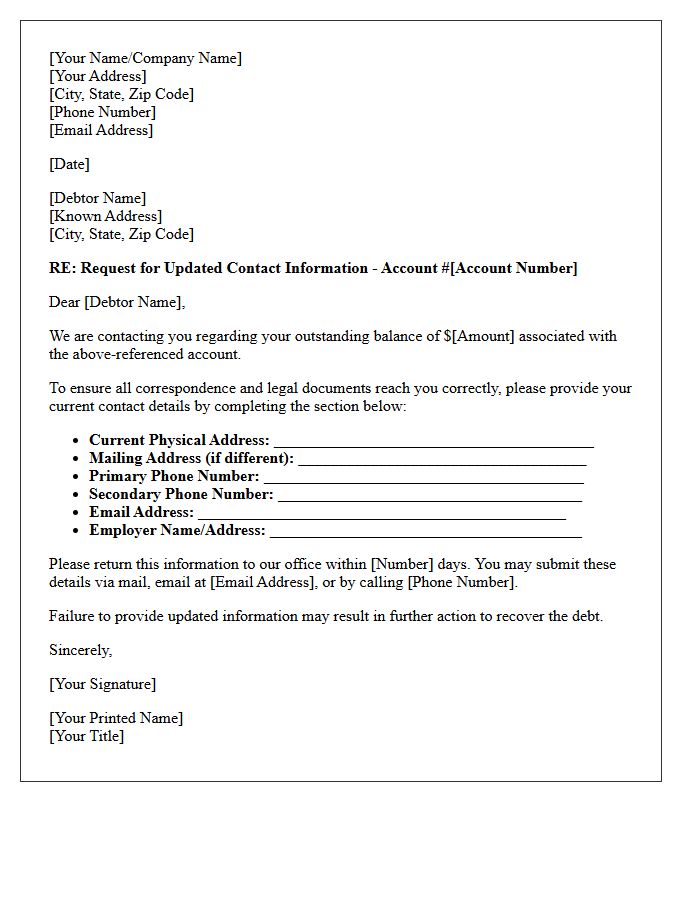 Debtor Contact Information Details