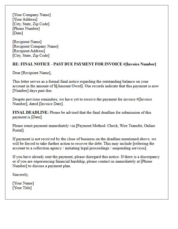 Final Deadline For Payment Submission
