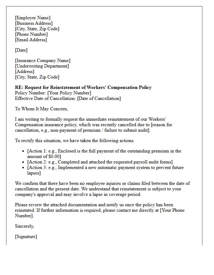 Workers Compensation Coverage Reinstatement Letter
