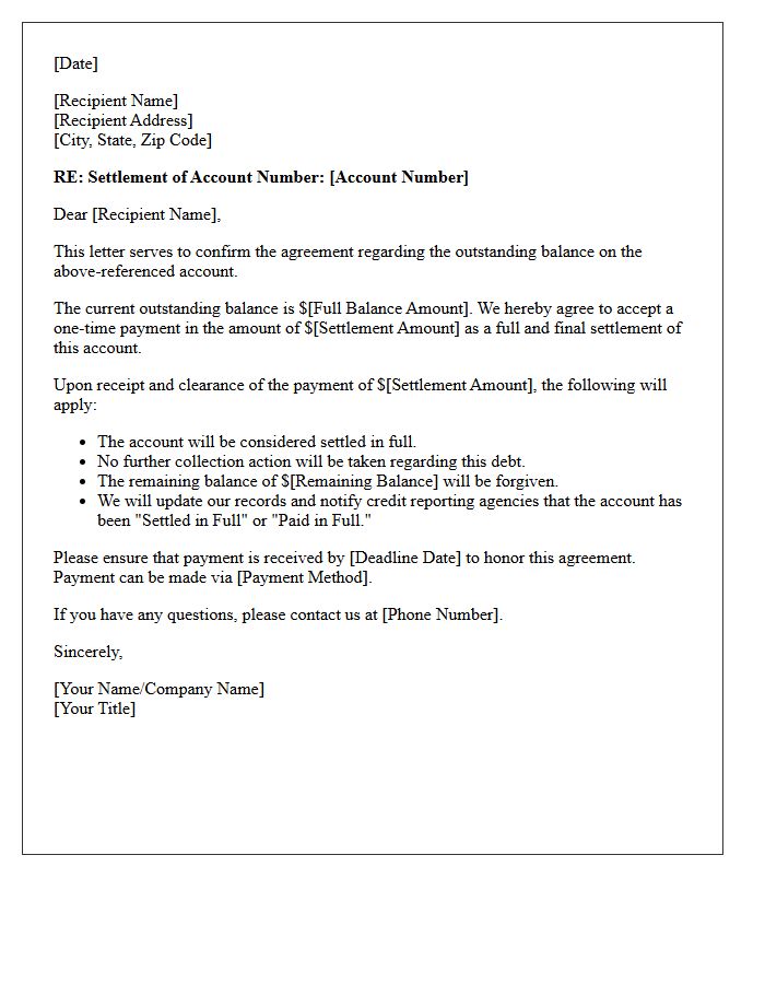 Payment Will Result In The Account Being Settled In Full