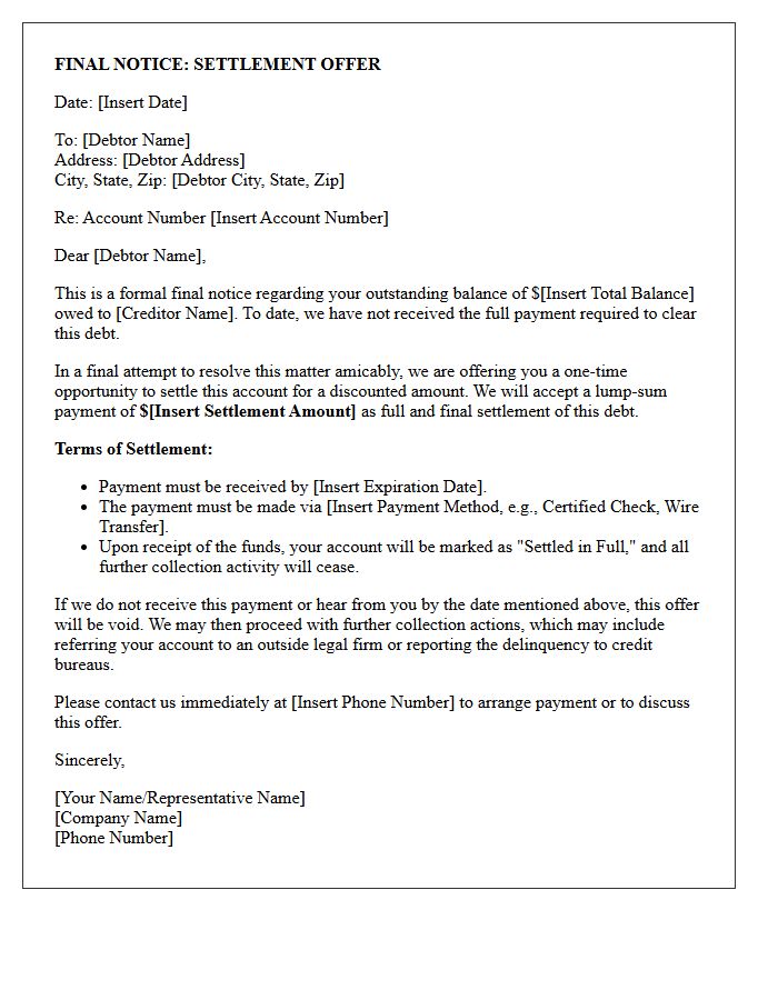 Final Notice Discounted Account Settlement Letter