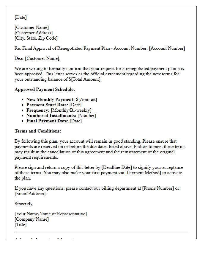 Final Approval Renegotiated Payment Plan Letter