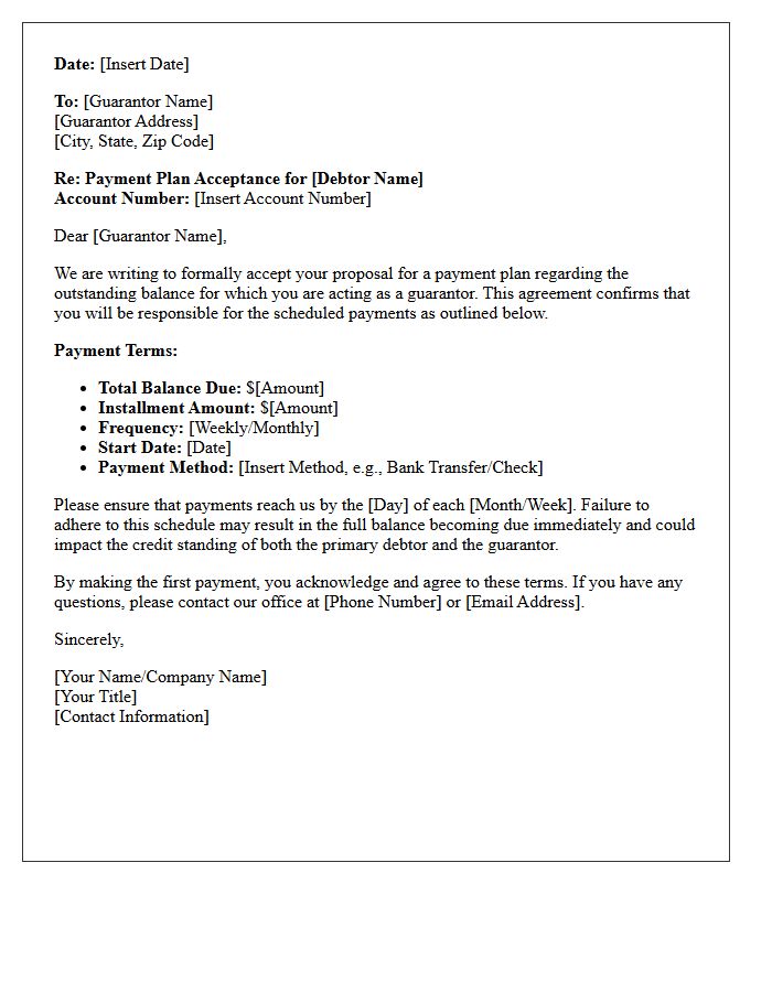 Initial Guarantor Payment Plan Acceptance Letter