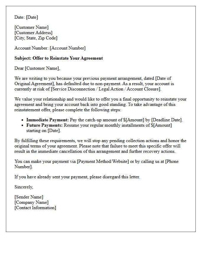 Broken Promise Reinstatement Offer Letter