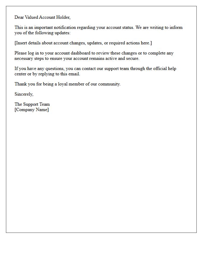 Dear Valued Account Holder