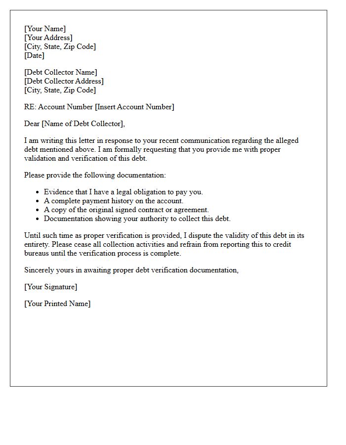 Sincerely Yours in Awaiting Proper Debt Verification Documentation