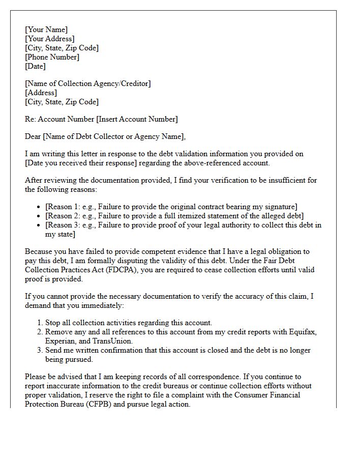 Creditor Verification And Debt Validation Results Letter
