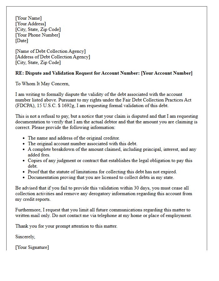 Dispute Resolution And Debt Validation Investigation Letter