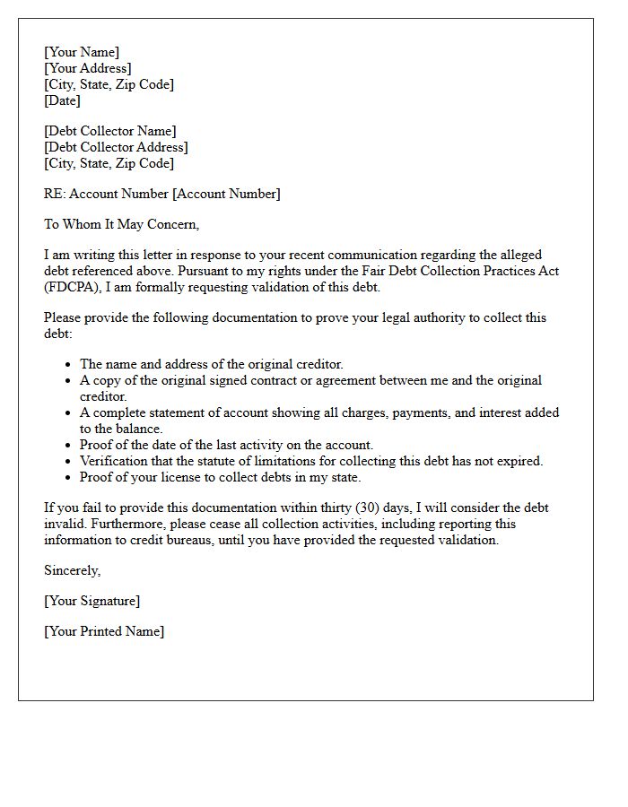 Demand for Original Creditor Documentation Letter