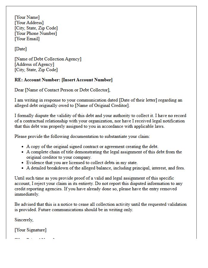 Response Letter Rejecting Improper Debt Assignment Claims