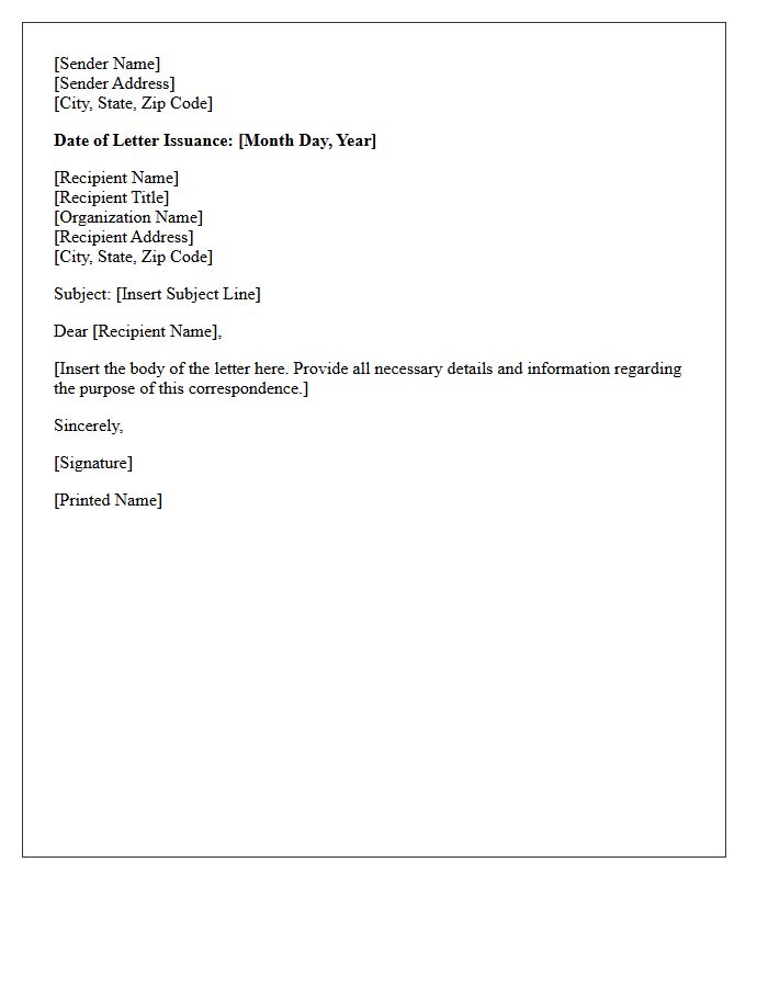 Date of Letter Issuance