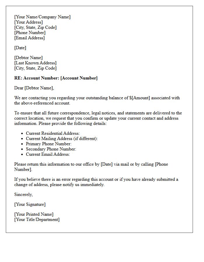 Debtor Contact and Address Information