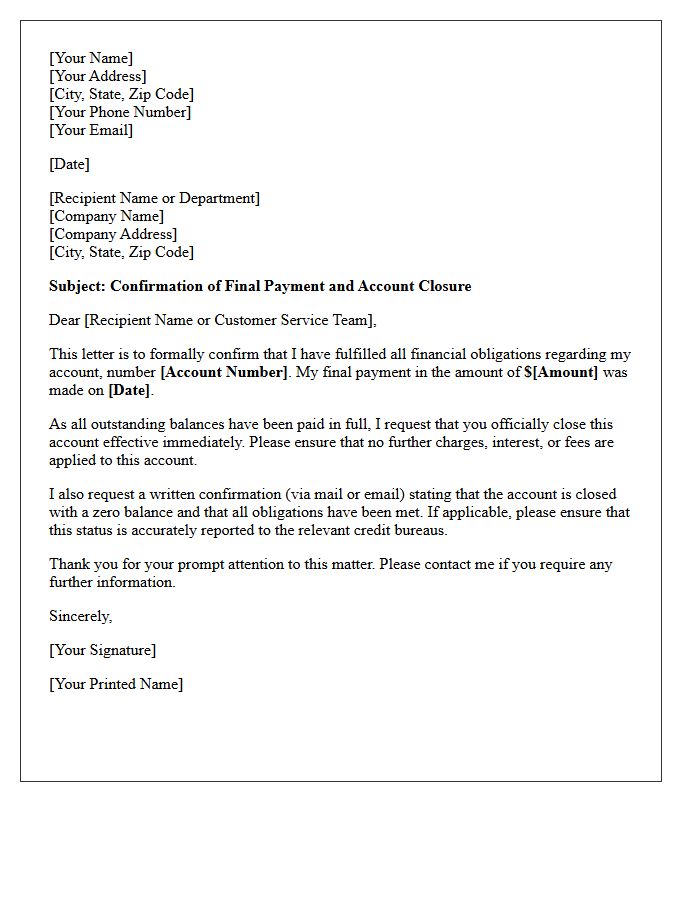 Final Obligation Met Account Closure Letter