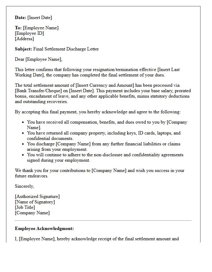 Final Settlement Discharge Letter