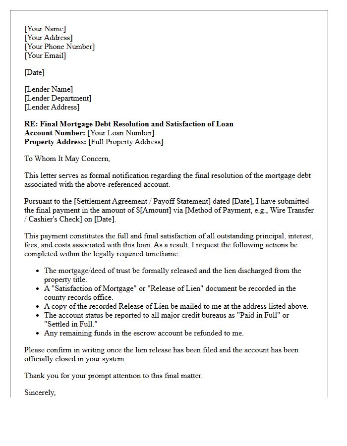 Final Mortgage Debt Resolution Letter