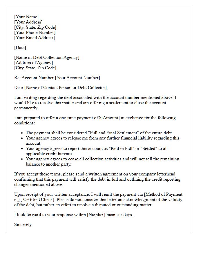 Debt Collection Account Resolution Letter