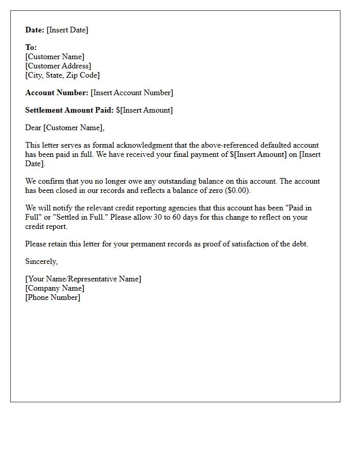Paid in Full Defaulted Account Acknowledgment Letter